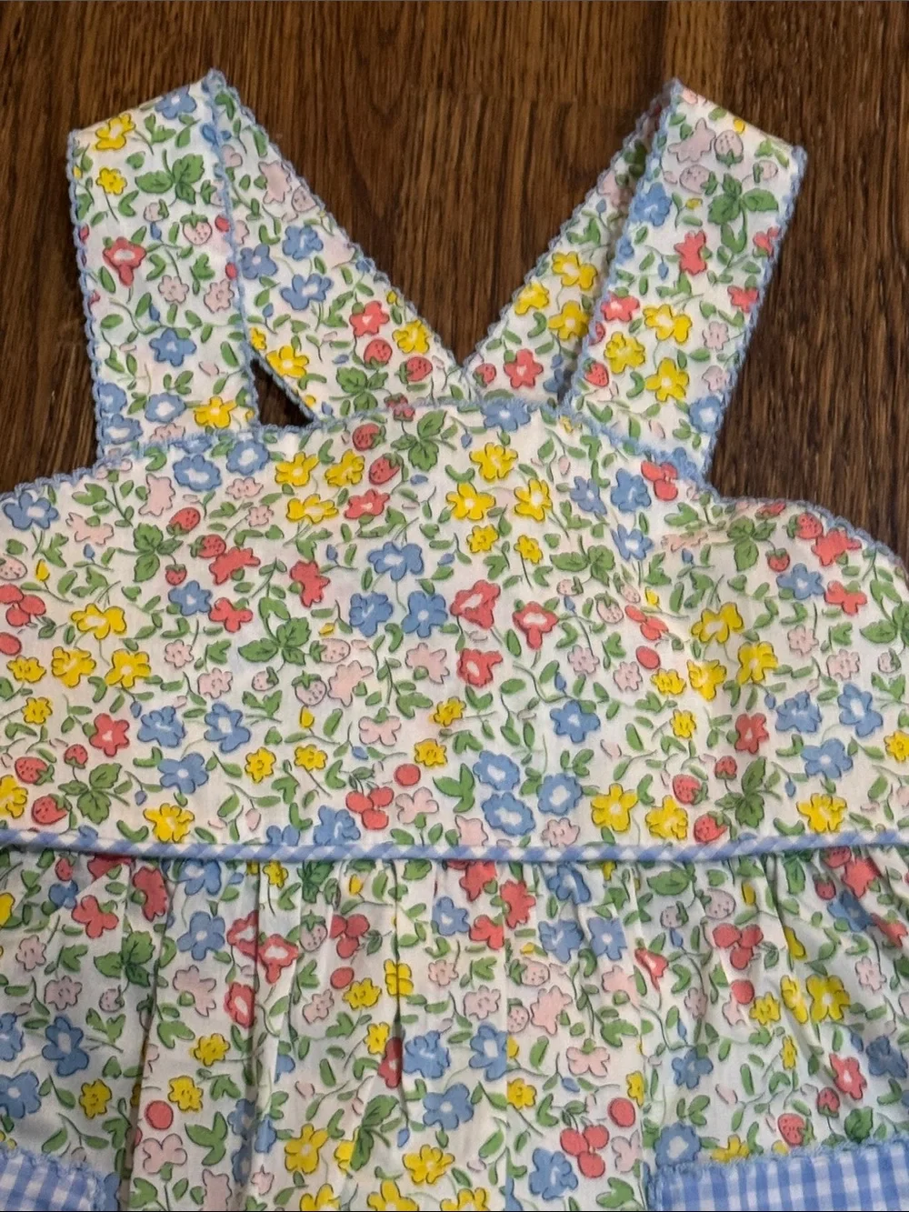 New With Tags Shrimp & Grits Kids floral pinafore jumper dress_8